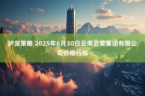 泸深策略 2025年6月30日云南云菜集团有限公司价格行情