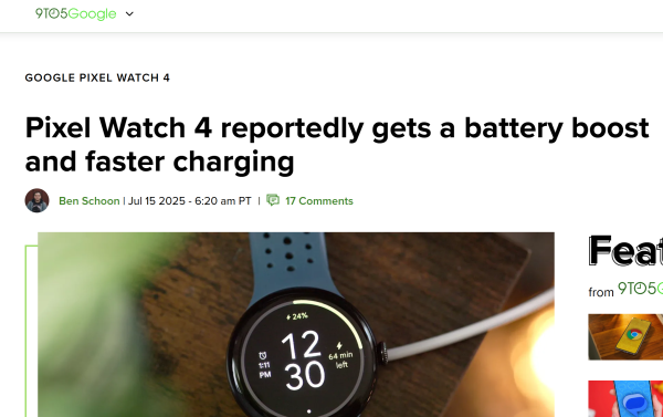 股查查 谷歌 Pixel Watch 4 智能手表曝料：电池容量最高增幅 9%
