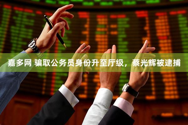 嘉多网 骗取公务员身份升至厅级，蔡光辉被逮捕