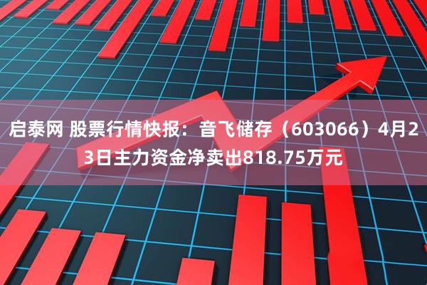 启泰网 股票行情快报：音飞储存（603066）4月23日主力资金净卖出818.75万元